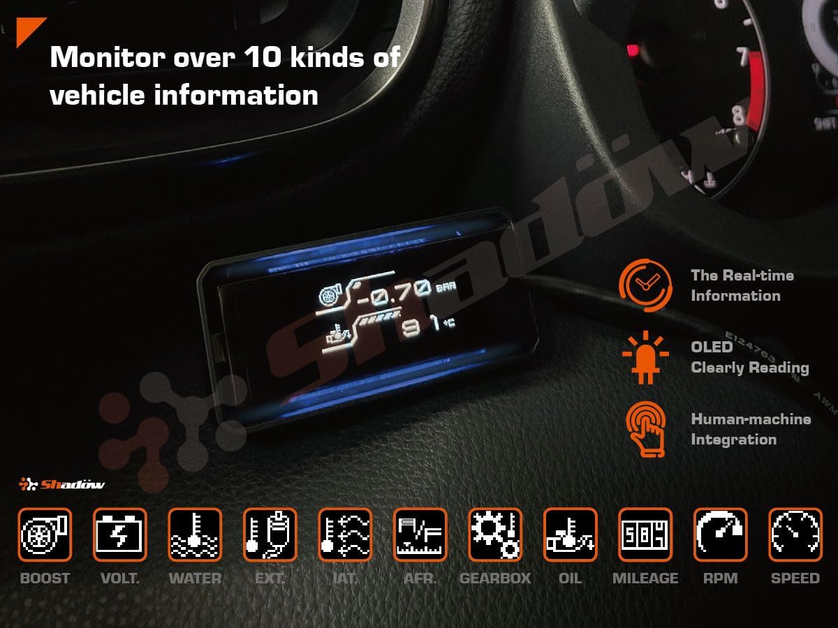 Shadow D-METER-2 Plus Multi OBD2 Display Gauge