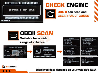 Shadow D-METER-2 Plus Multi OBD2 Display Gauge