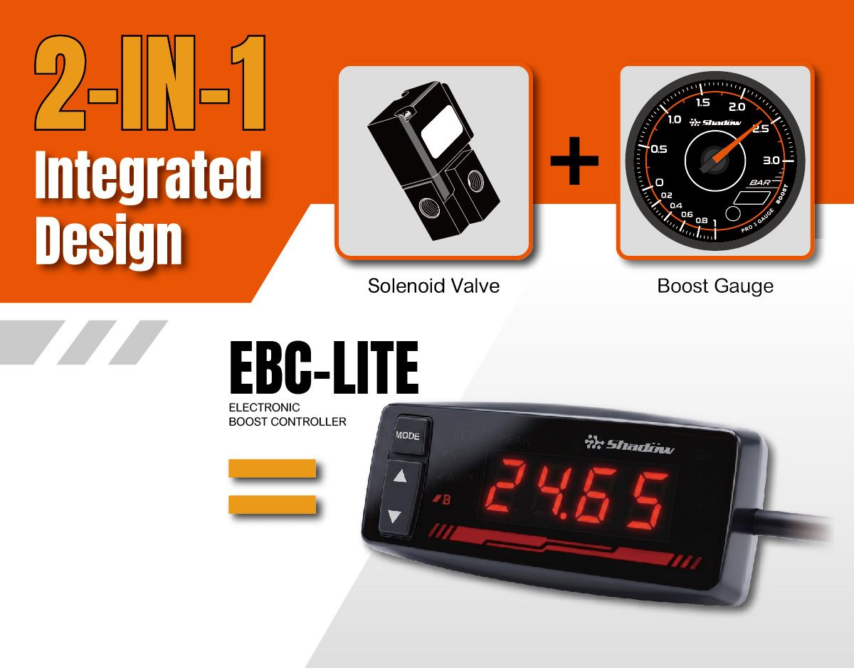 Shadow Electronic Turbo Boost Controller LITE & 3 Port Solenoid Kit