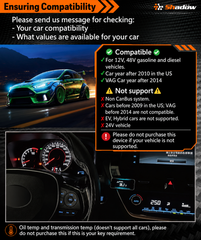 Shadow D-METER-2 Plus Multi OBD2 Display Gauge